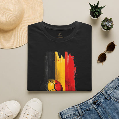Belgium Football Flag Brushstroke Tee Red Devils Soccer Graphic T-Shirt