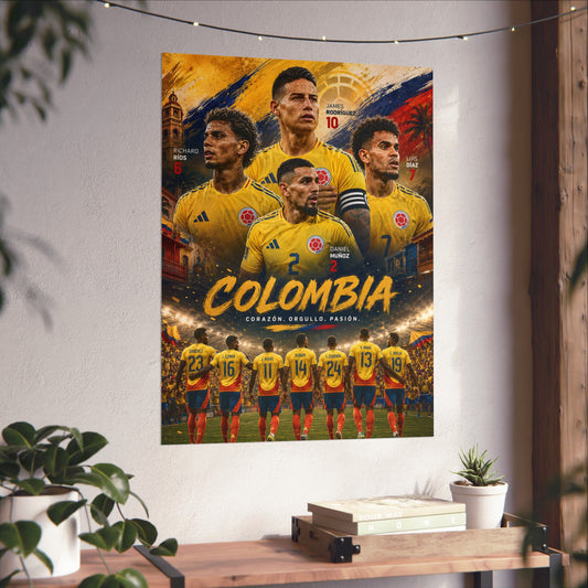 Colombia Soccer "Corazón. Orgullo. Pasión." Commemorative Wall Art Poster