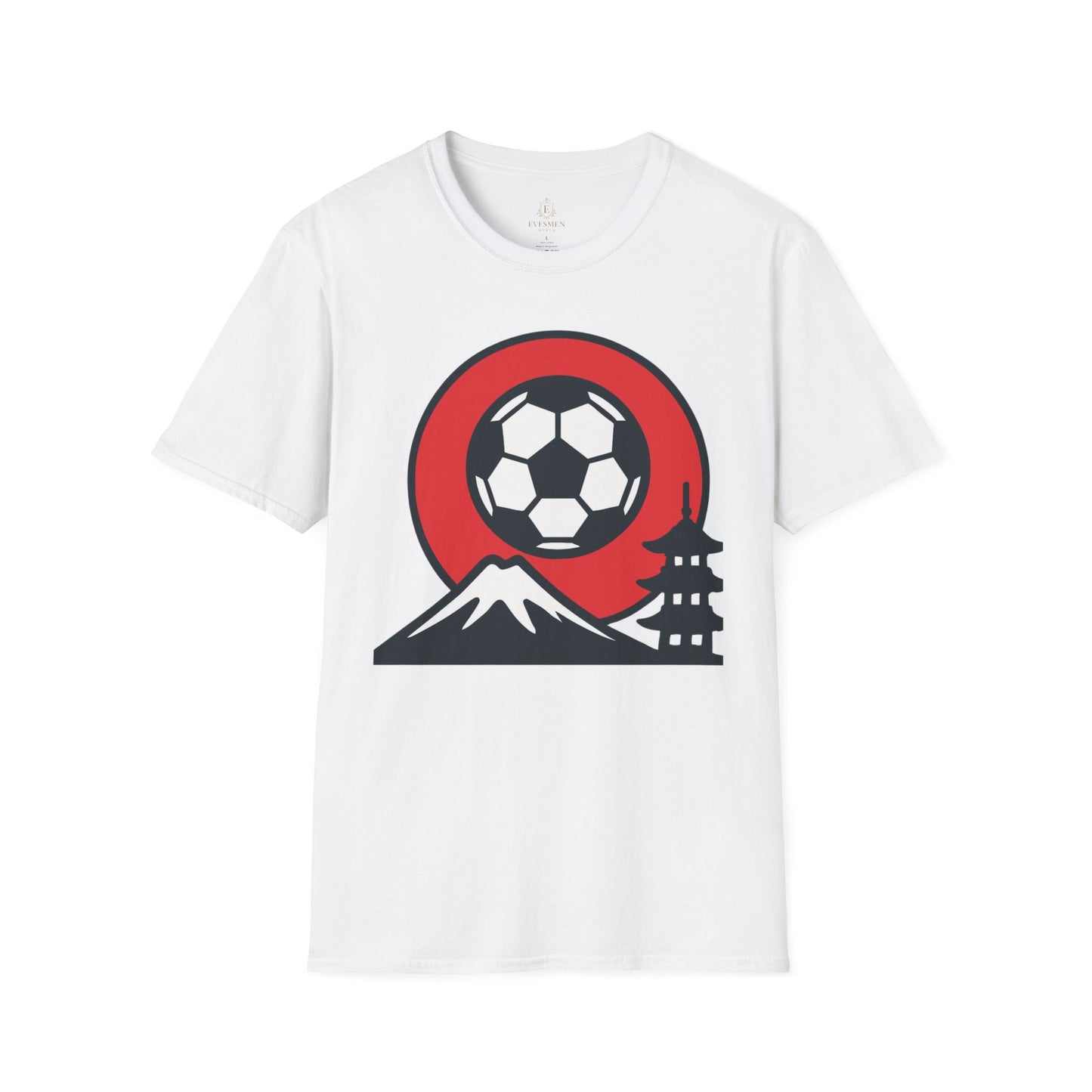 Japan Soccer T-Shirt — Mount Fuji & Pagoda Football Design Tee
