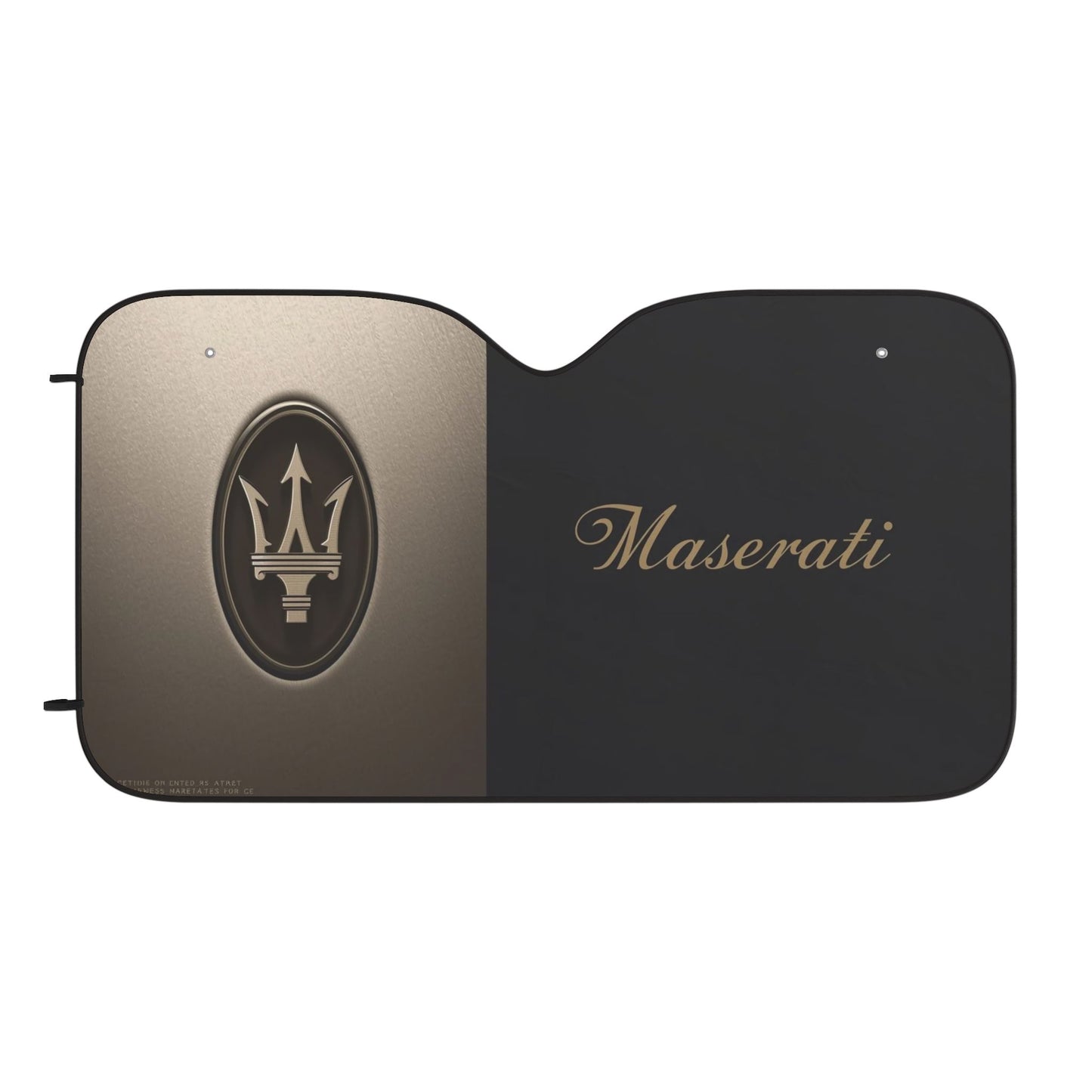 Maserati car sunshade with logo on a white background