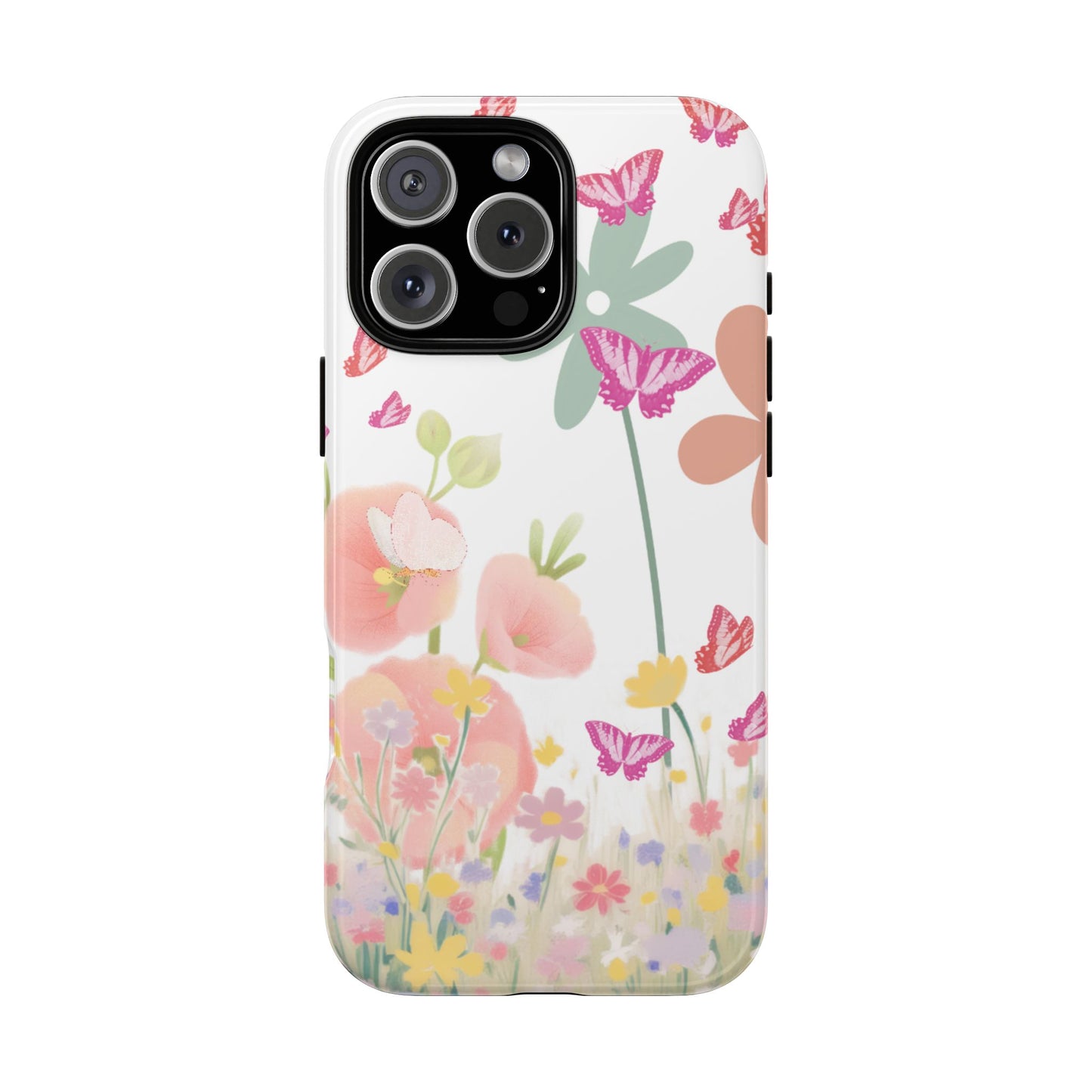 Phone case with floral design on a white background