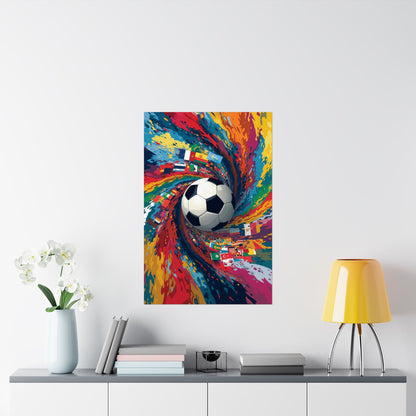 Soccer World Flags Matte Poster — Vibrant Football Art Print