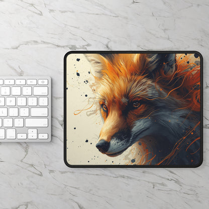 Fox Art Gaming Mouse Pad — Vibrant Fox Portrait Desk Mat for Gamers & Animal Lovers