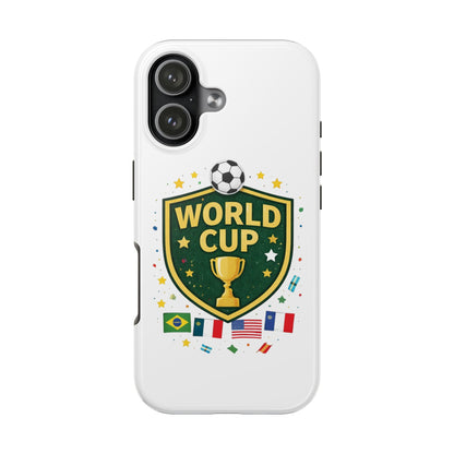 Soccer Match Day Tough Phone Protective Case Trophy Shield with Flags