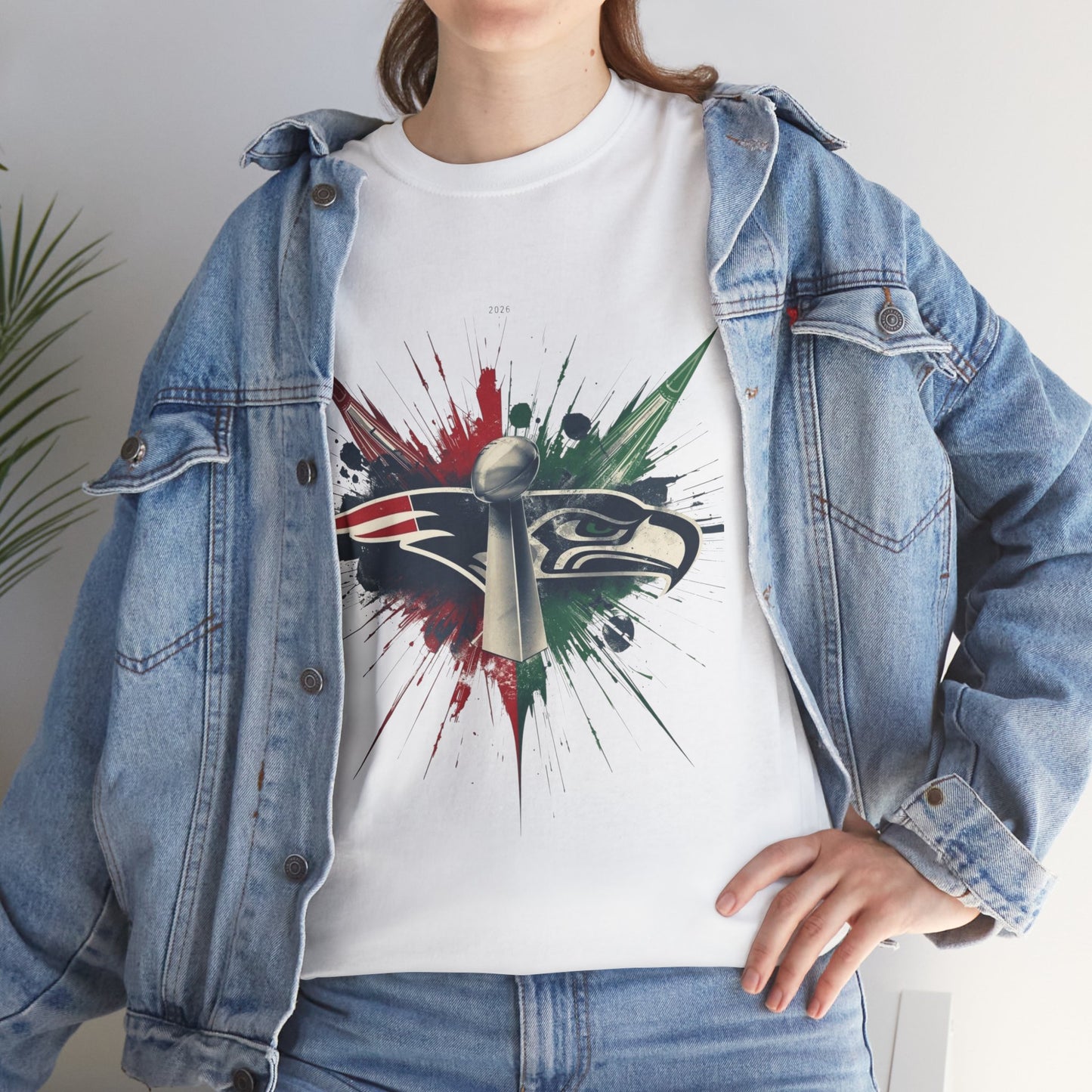 Legendary Championship Matchup Splatter Logo T‑Shirt Football Big Game 2026