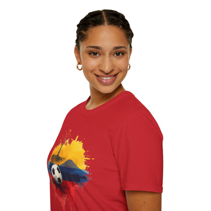 Ecuador Football Pride T-Shirt Quito’s Monument Chimborazo Art Tee