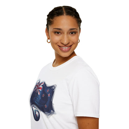 New Zealand Football Flag Sketch Tee All Whites Soccer Graphic T-Shirt