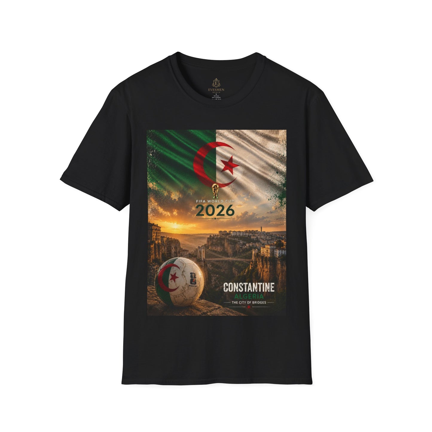 Algeria Football Flag Constantine T-Shirt Fennec Foxes Soccer City of Bridges Tee