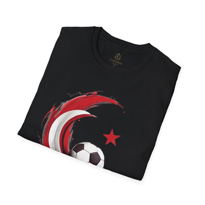 Turkey Football Pride T-Shirt Dynamic Grunge Crescent & Star Fan Tee