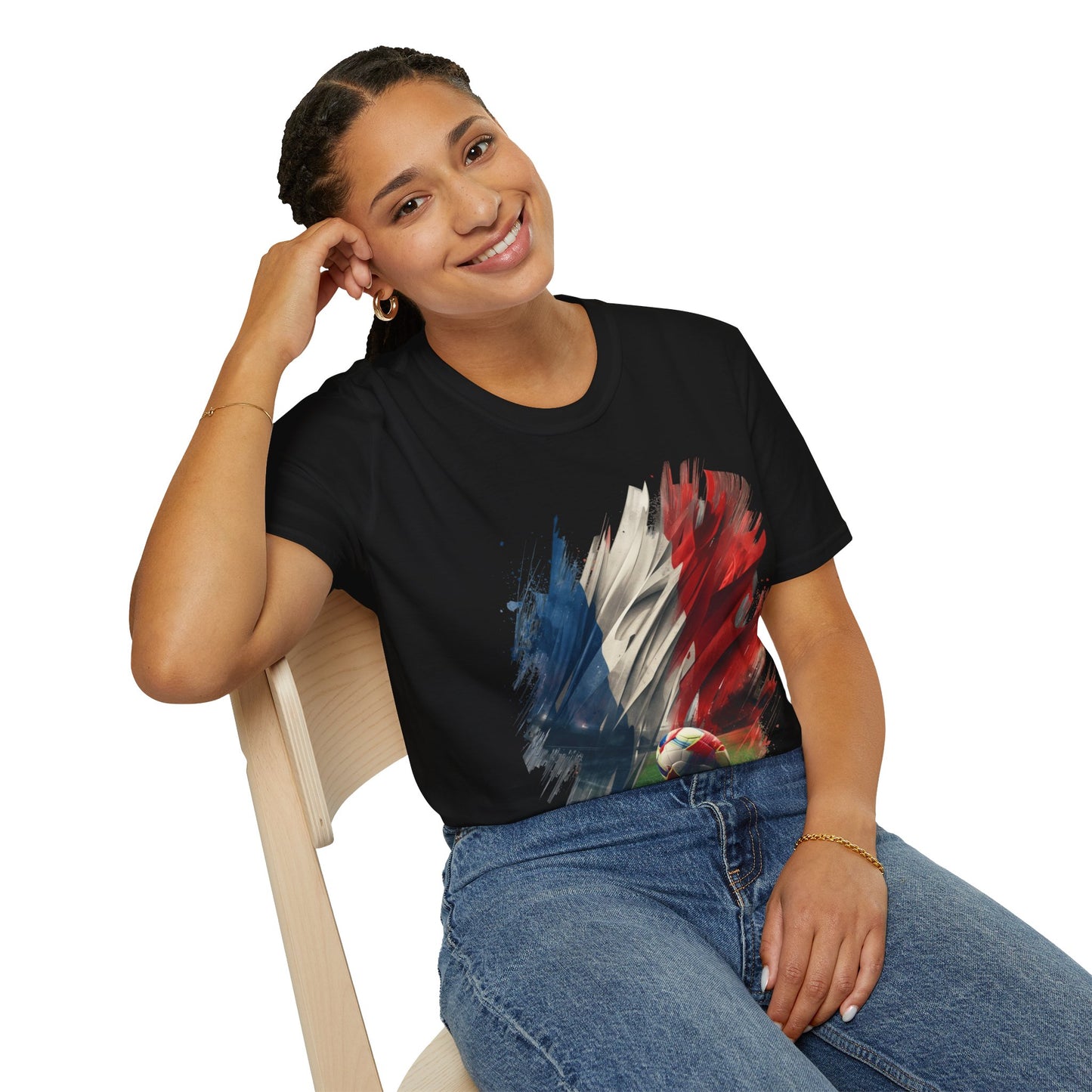 France Football French T-Shirt — Abstract Soccer Stadium Design Tee