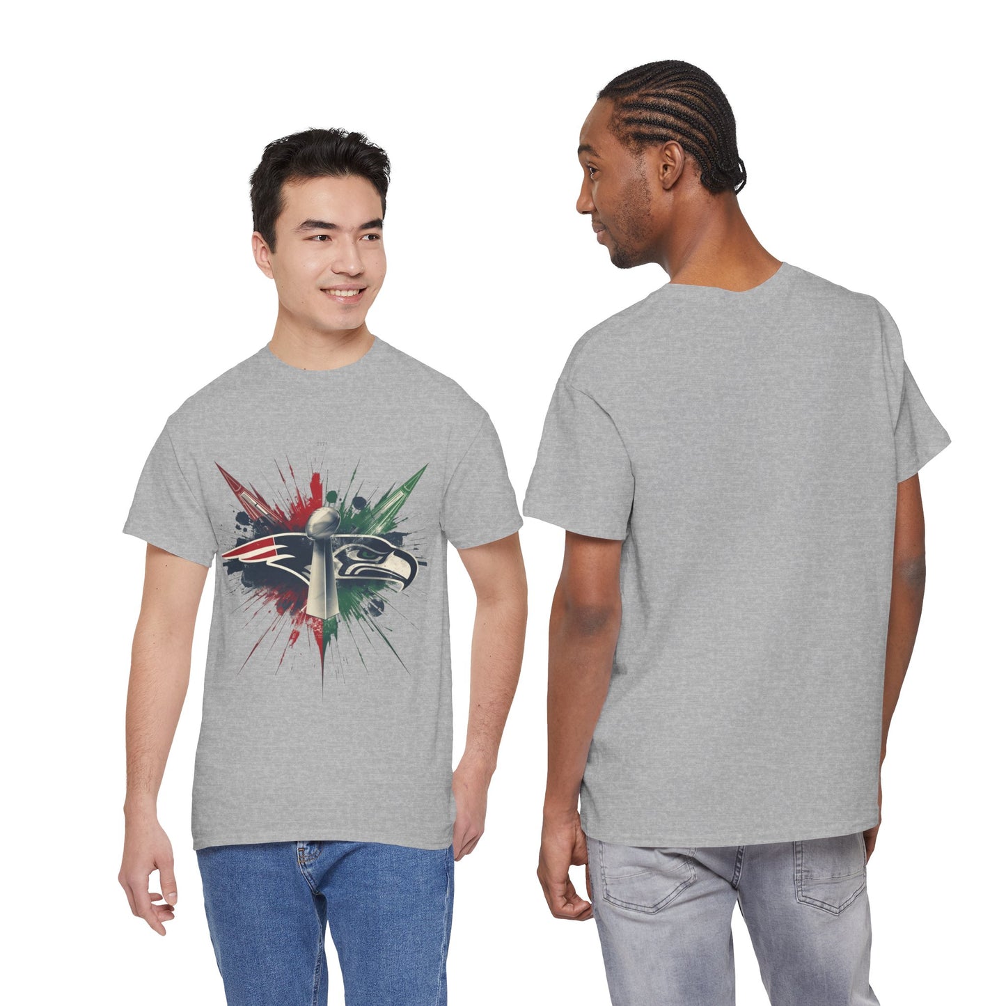 Legendary Championship Matchup Splatter Logo T‑Shirt Football Big Game 2026