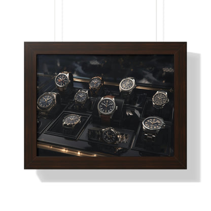 Framed Poster — Luxury Watch Display Horizontal Wall Art