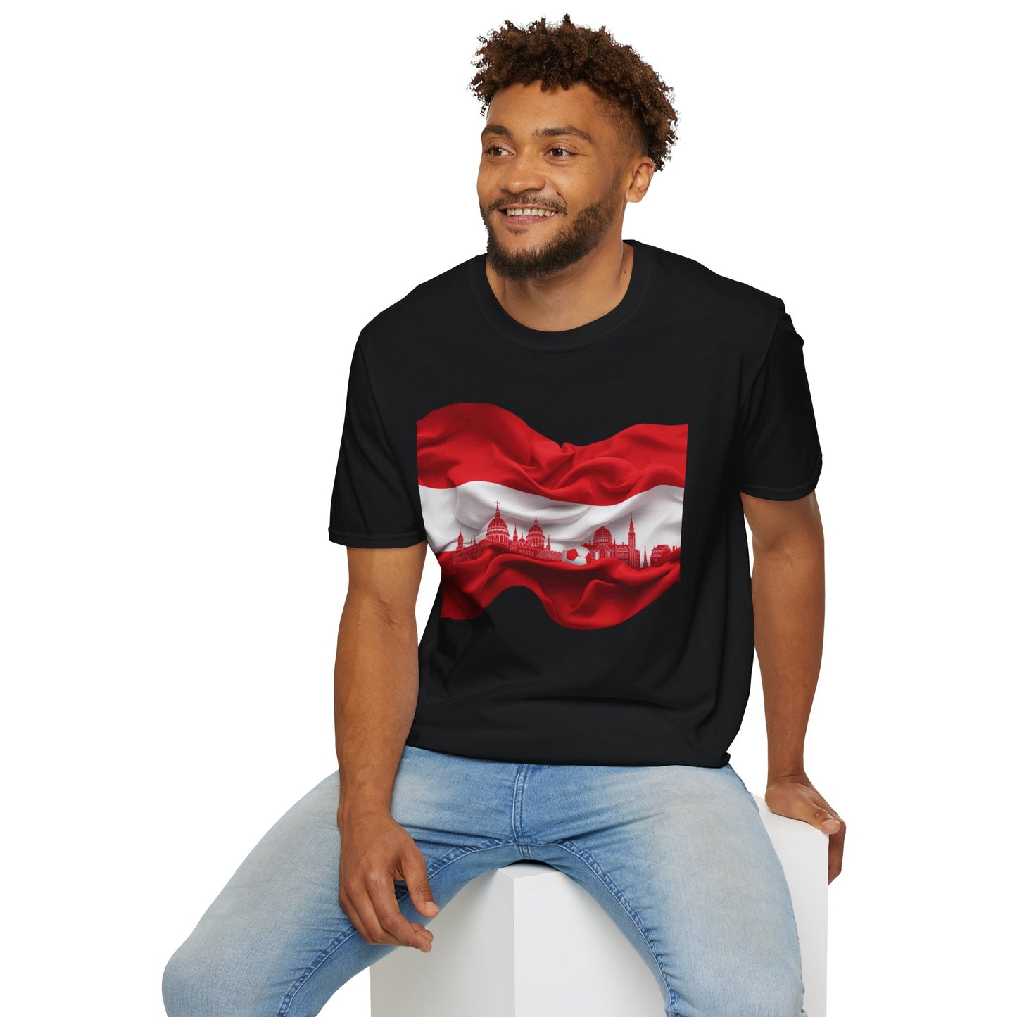 Austria Flag Vienna Cityscape Soccer Tee Unsere Burschen Football T-Shirt