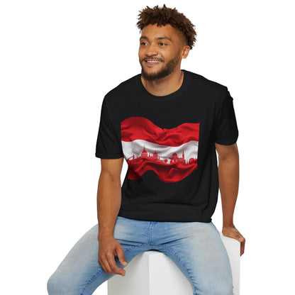 Austria Flag Vienna Cityscape Soccer Tee Unsere Burschen Football T-Shirt