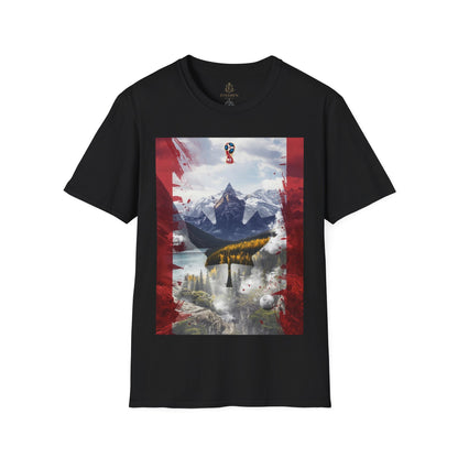 Patriotic Canadian Flag T-Shirt Maple Leaf Mountain Art Design Tee