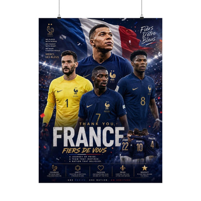 Les Bleus France Soccer Commemorative Wall Art Poster Print