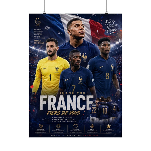 Les Bleus France Soccer Commemorative Wall Art Poster Print