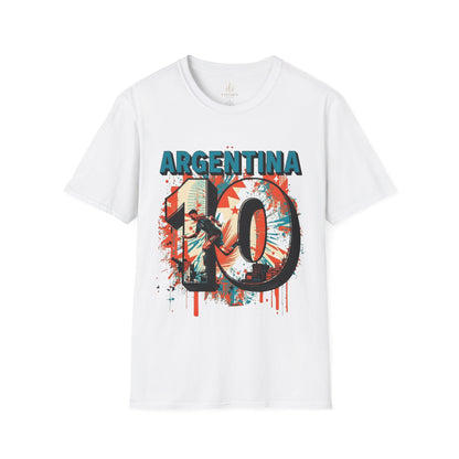 Argentina 10 Soccer T‑Shirt – Retro Grunge Football Fan Tee