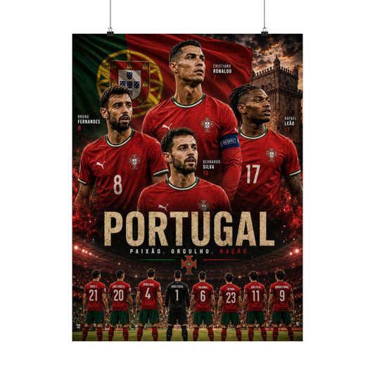 Portugal Soccer "Paixão. Orgullo. Nação." Commemorative Wall Art Poster