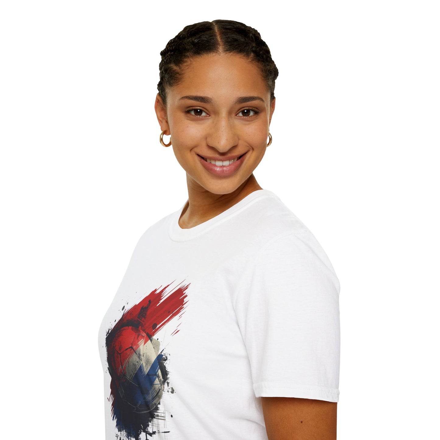 Netherlands Football Flag Abstract Splash T-Shirt Oranje Soccer Graphic Tee