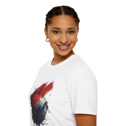 Netherlands Football Flag Abstract Splash T-Shirt Oranje Soccer Graphic Tee