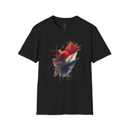 Paraguay Football Abstract Flag T-shirt Soccer Ball Historic Landmarks Tee