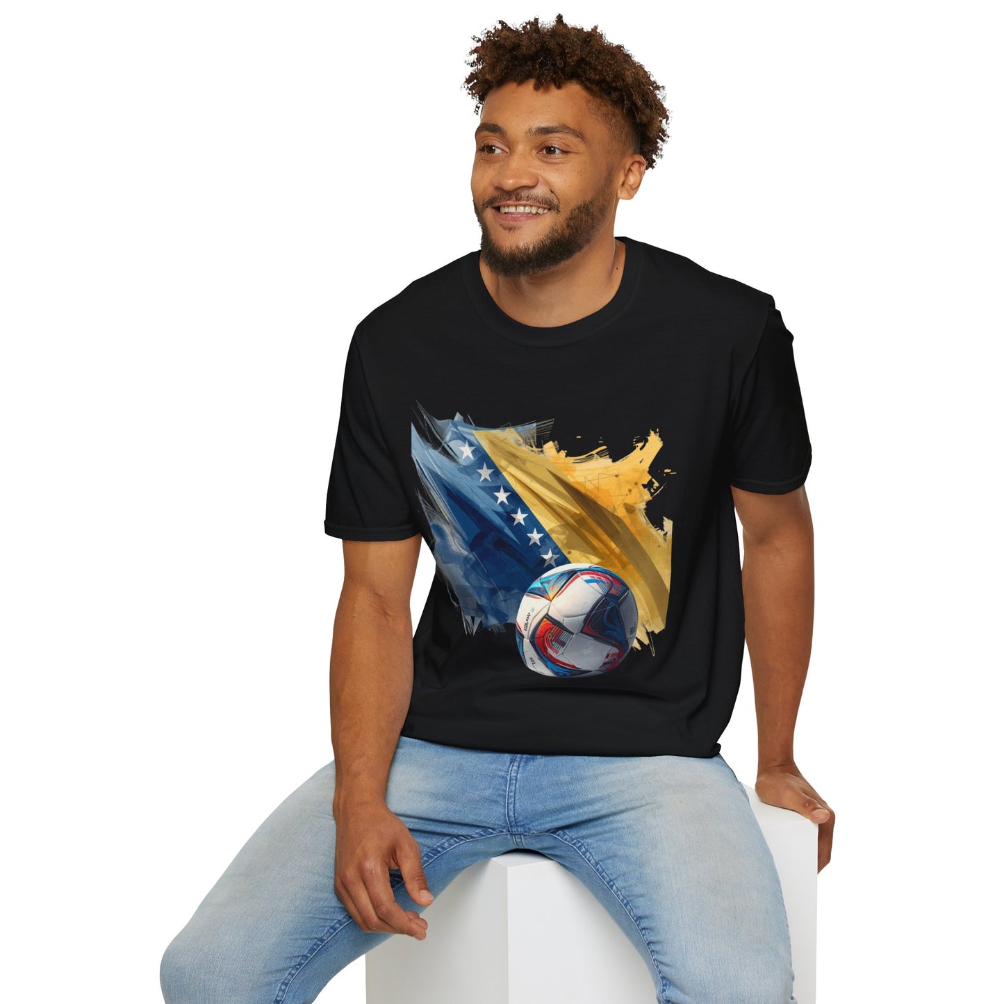 Bosnia and Herzegovina Football Flag Abstract T-Shirt Zmajevi Soccer Graphic Tee
