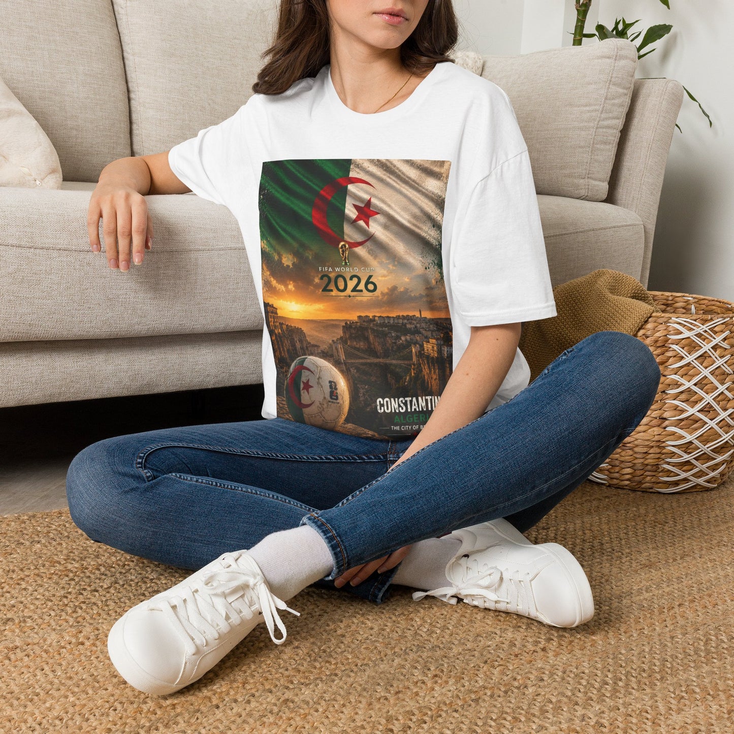 Algeria Football Flag Constantine T-Shirt Fennec Foxes Soccer City of Bridges Tee