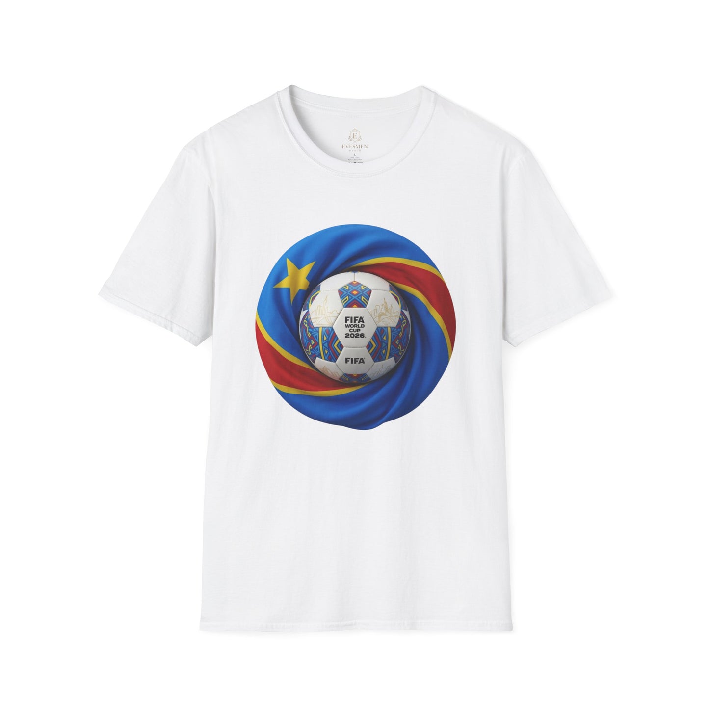 DR Congo Football Flag Circular Graphic T-Shirt Leopards Soccer 2026 Tee