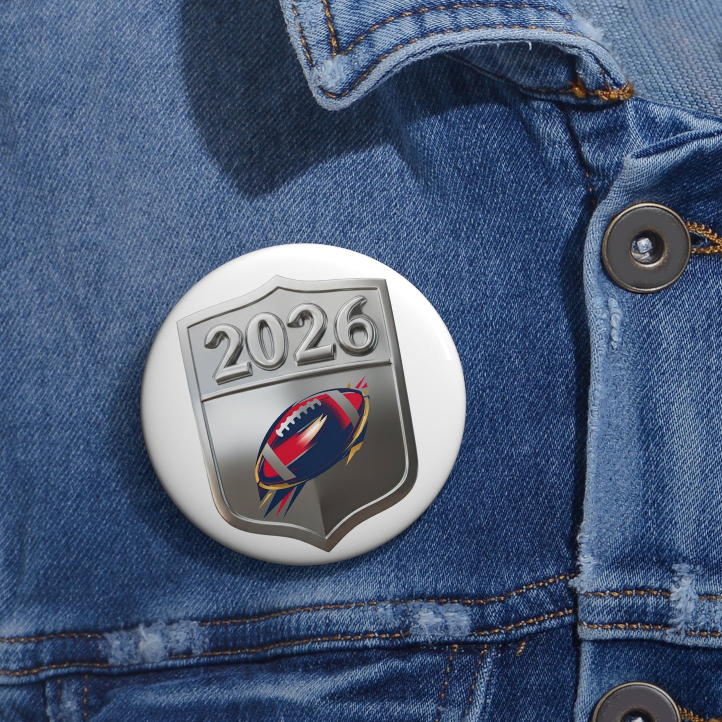 Football Championship Sunday 2026 Pin Button — Custom Sports Year Badge