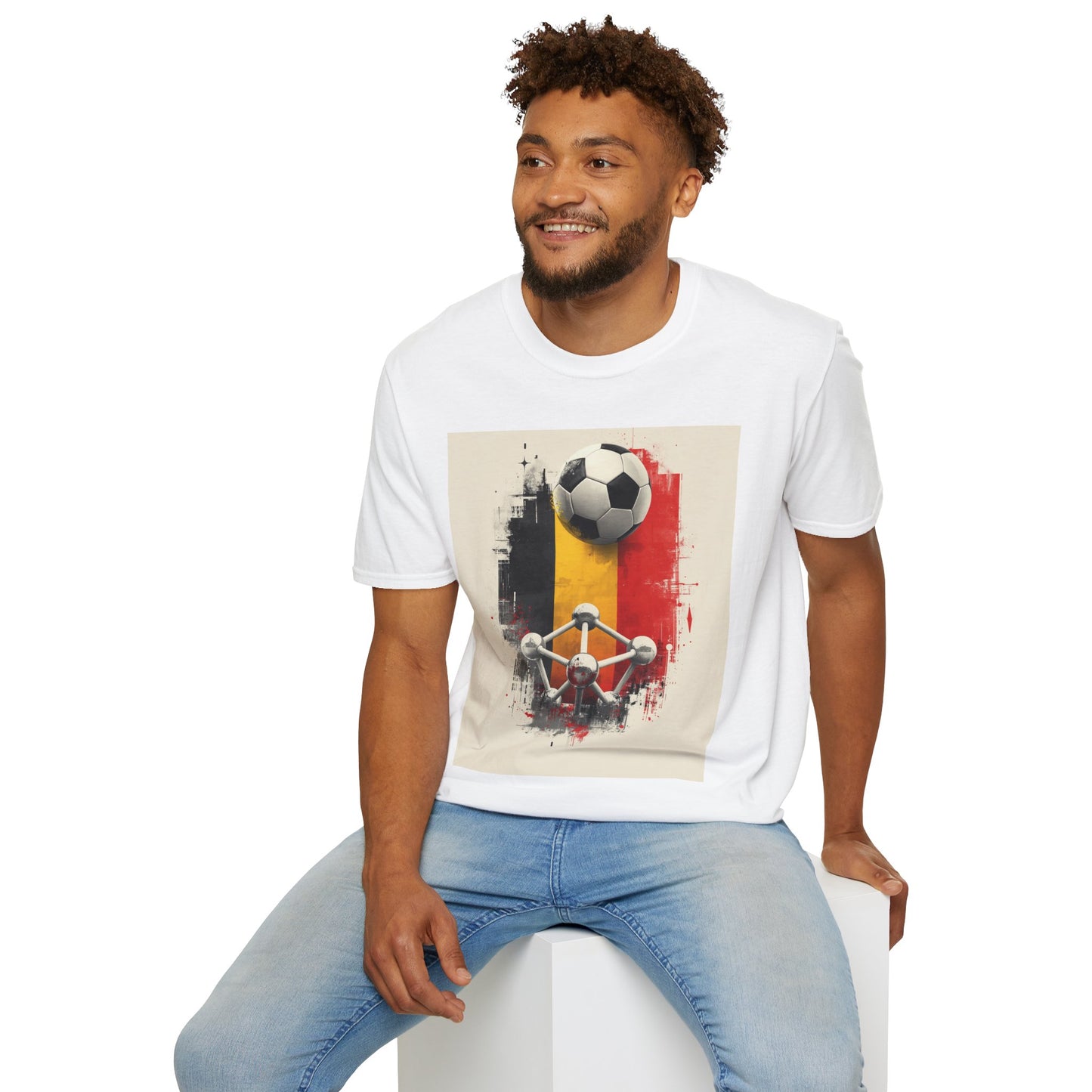 Belgium Soccer T-Shirt Atomium & Football Urban Art Print