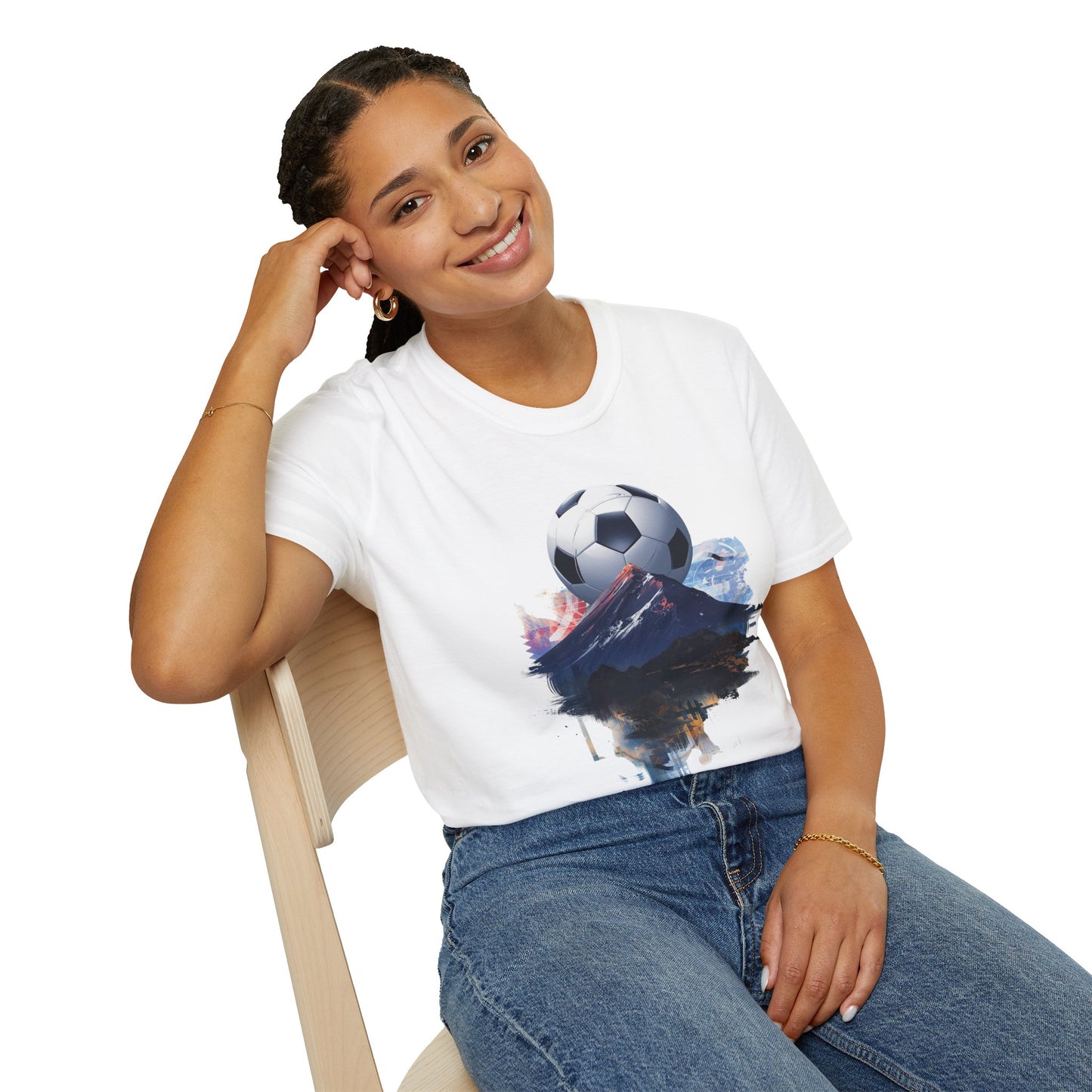 New Zealand Football Mountain T-Shirt — Majestic Landscape Soccer Design Tee