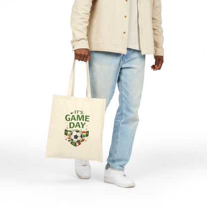Tote Bag — "It's Game Day" Soccer Canvas Tote for Fans