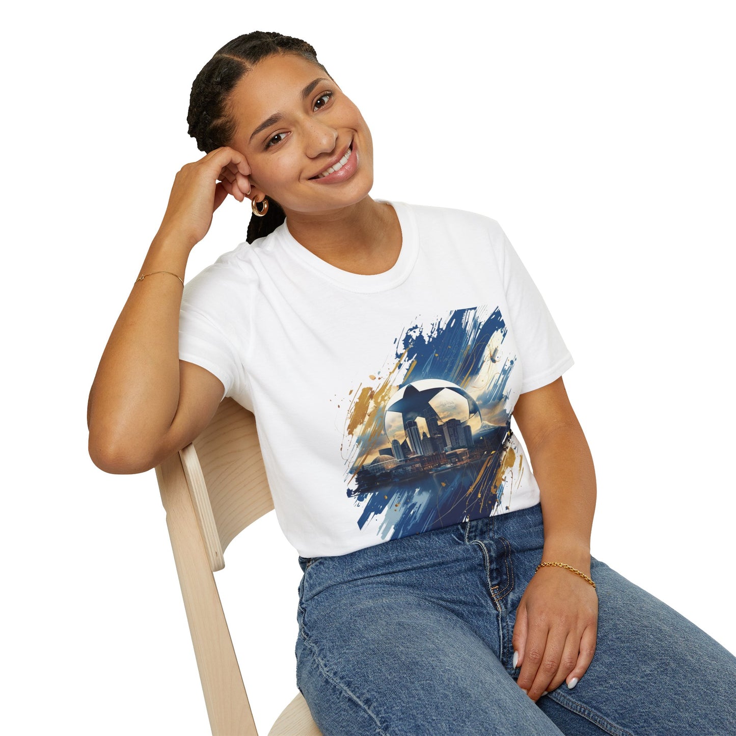 Uruguay Skyline Football T-Shirt — Abstract Football Design Tee