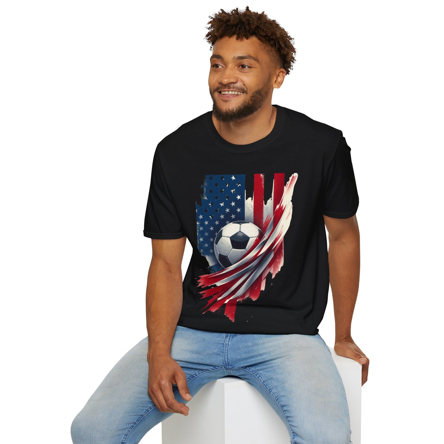 Soccer USA T-Shirt — American Flag Soccer Tee