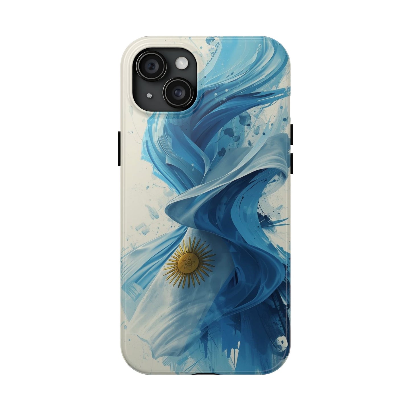 Argentinian Flag Watercolor Tough Phone Case - Blue Ribbon & Sun Protective Cover