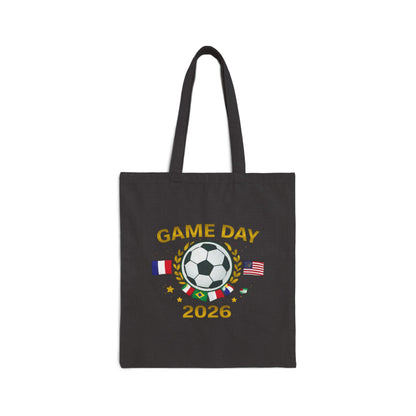 Soccer Game Day Tote Bag 2026 – World Cup Fan Cotton Canvas Tote