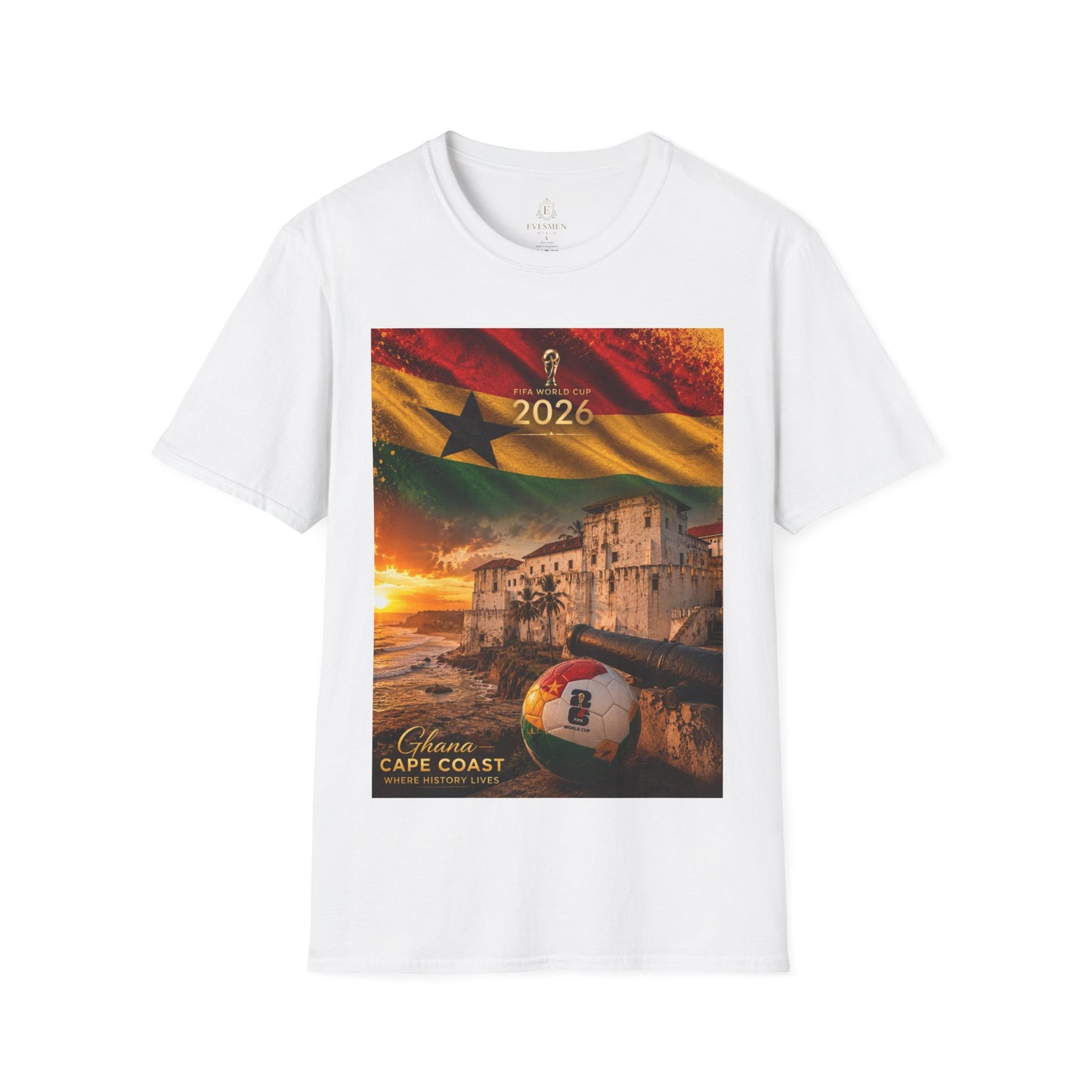 Ghana Football Flag Cape Coast Castle T‑Shirt Black Stars Soccer Heritage Tee