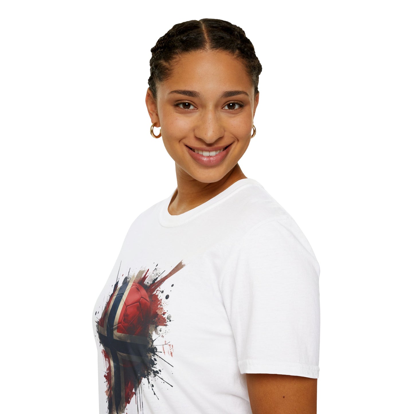 Norway Football Flag Paint Splash T-Shirt Løvene Soccer Grunge Tee