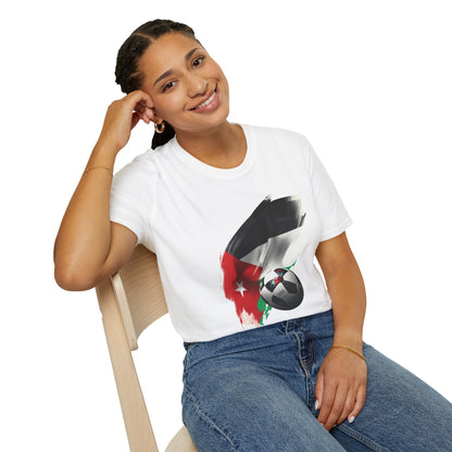 Jordan Football Flag Brushstroke T-Shirt Abstract Chivalrous Falcons Tee
