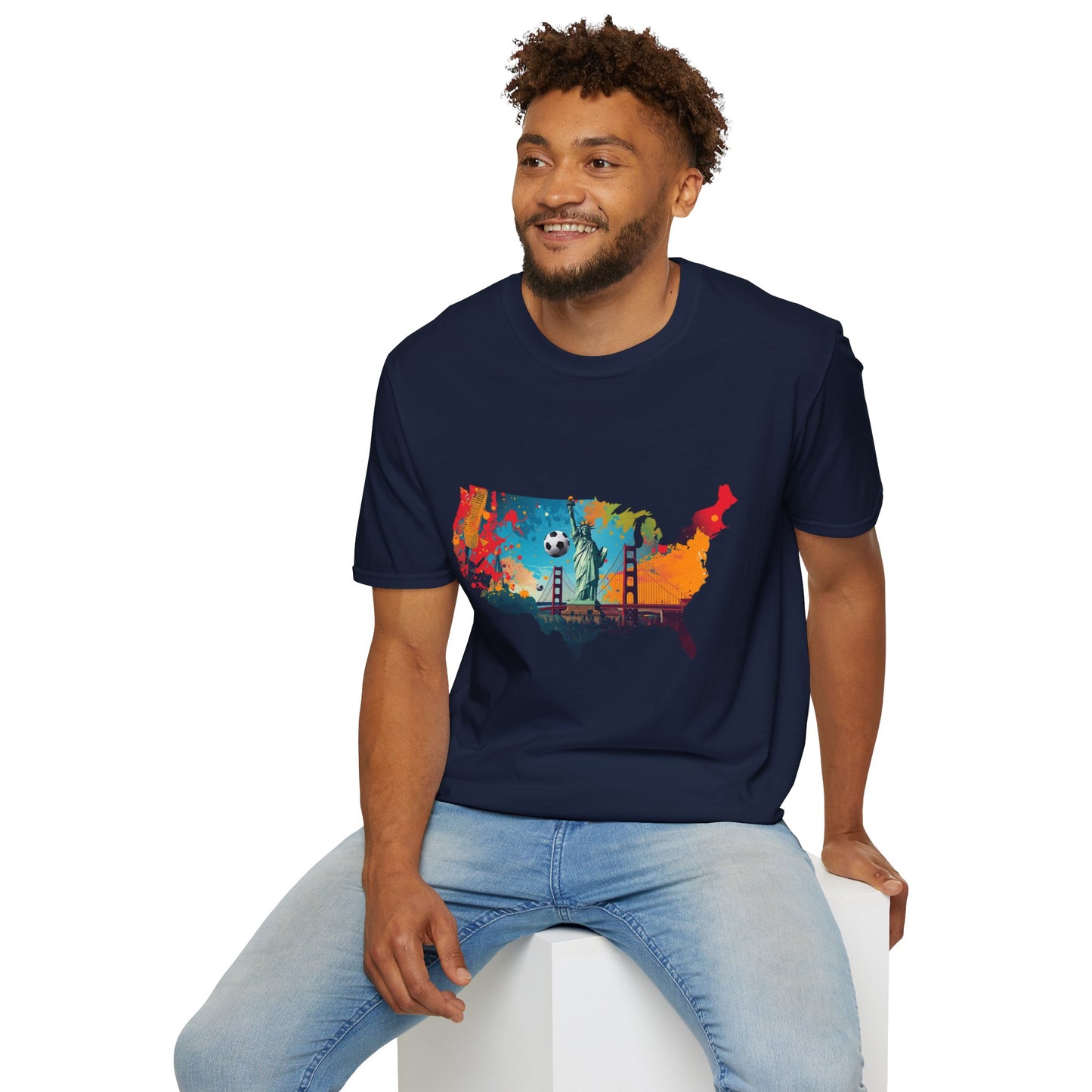 USA Soccer Match Day T-shirt — Colorful Map Graphic Tee