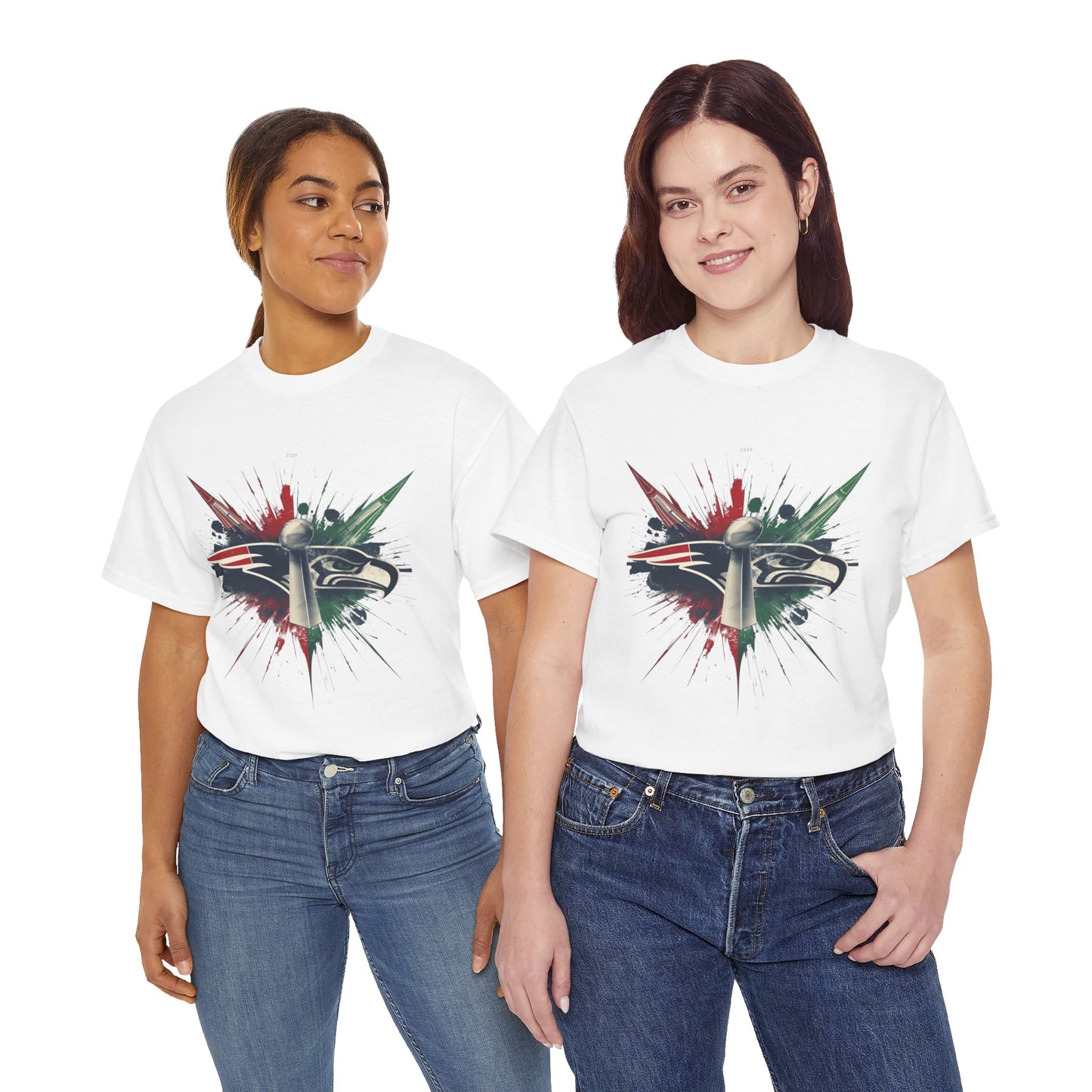 Legendary Championship Matchup Splatter Logo T‑Shirt Football Big Game 2026