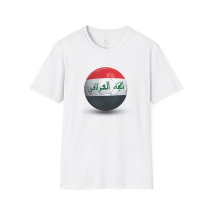 Iraq Flag Soccer Graphic T-Shirt Lions of Mesopotamia Football Tee