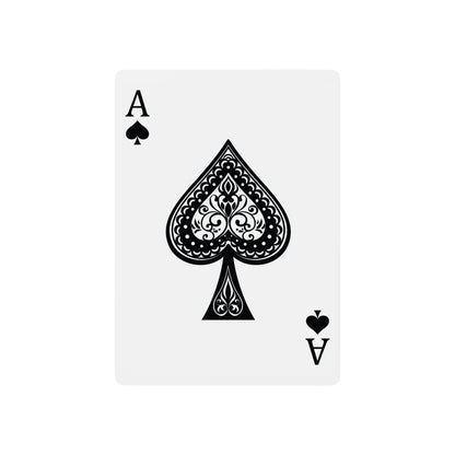 Playing card with Ace of Spades design on a white background