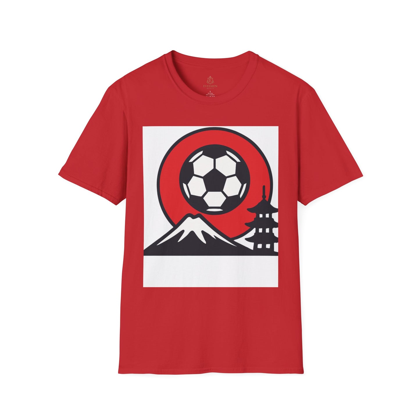 Japan Soccer T-Shirt — Mount Fuji & Pagoda Football Design Tee