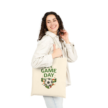 Tote Bag — "It's Game Day" Soccer Canvas Tote for Fans