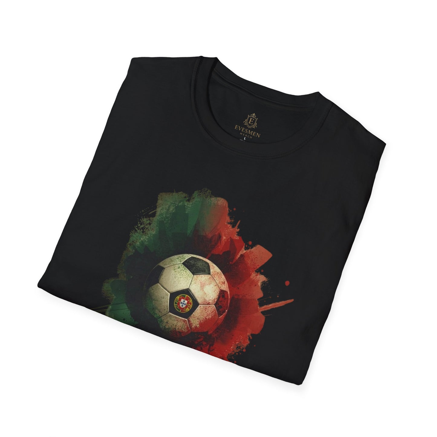 Portugal Football Flag Paint Splash T-Shirt Seleção Soccer Graphic Tee