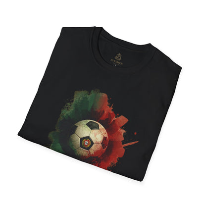 Portugal Football Flag Paint Splash T-Shirt Seleção Soccer Graphic Tee