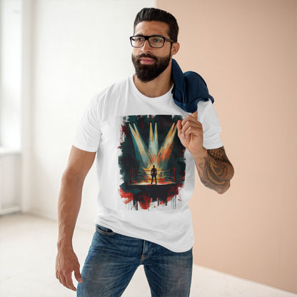Boxing Ring Spotlight T‑Shirt Retro Fighter Art Tee
