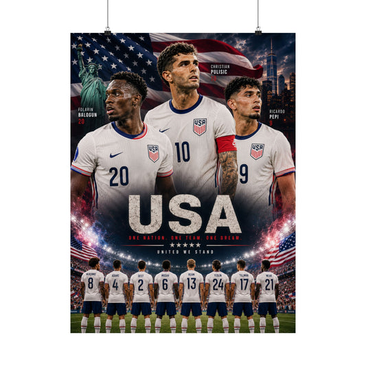 USA Soccer "United We Stand" Commemorative Wall Art Poster Print